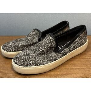 Sam Edelman Women’s Size 10M Becker Slip-On Shoes Black+White Flats GUC